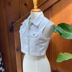 Vintage 90s ESPRIT Cropped Denim Vest Top